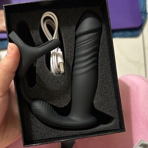 Black Silicone Massager with USB Cable
